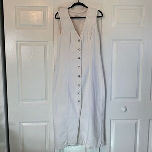 Abercrombie & Fitch Mara Vest Midi Dress in Cream